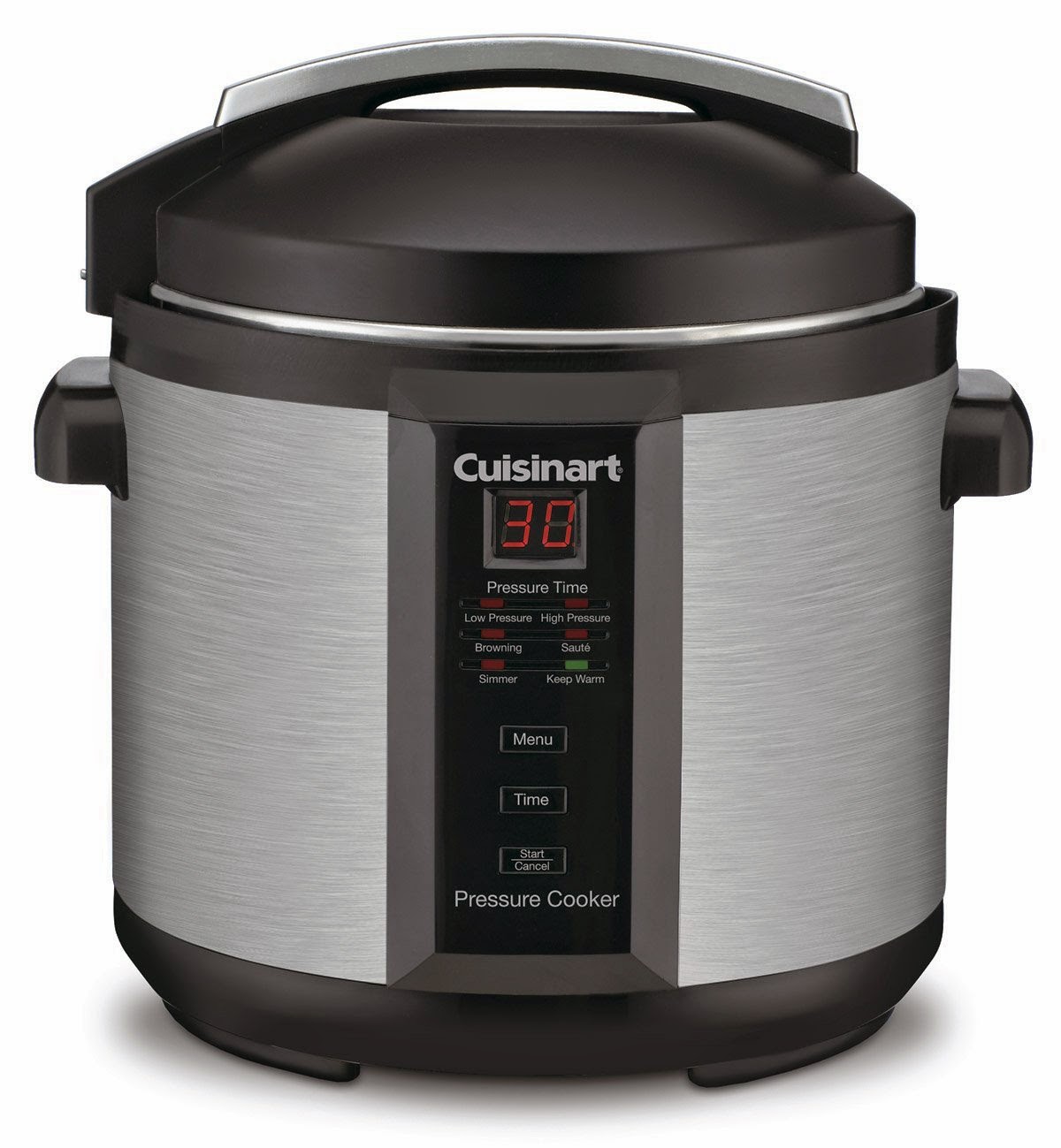 Cuisinart CPC-600 1000-Watt 6-Quart Electric Pressure Cooker, review, two psi settings of 6 and 10, timer feature, save 70% cooking time