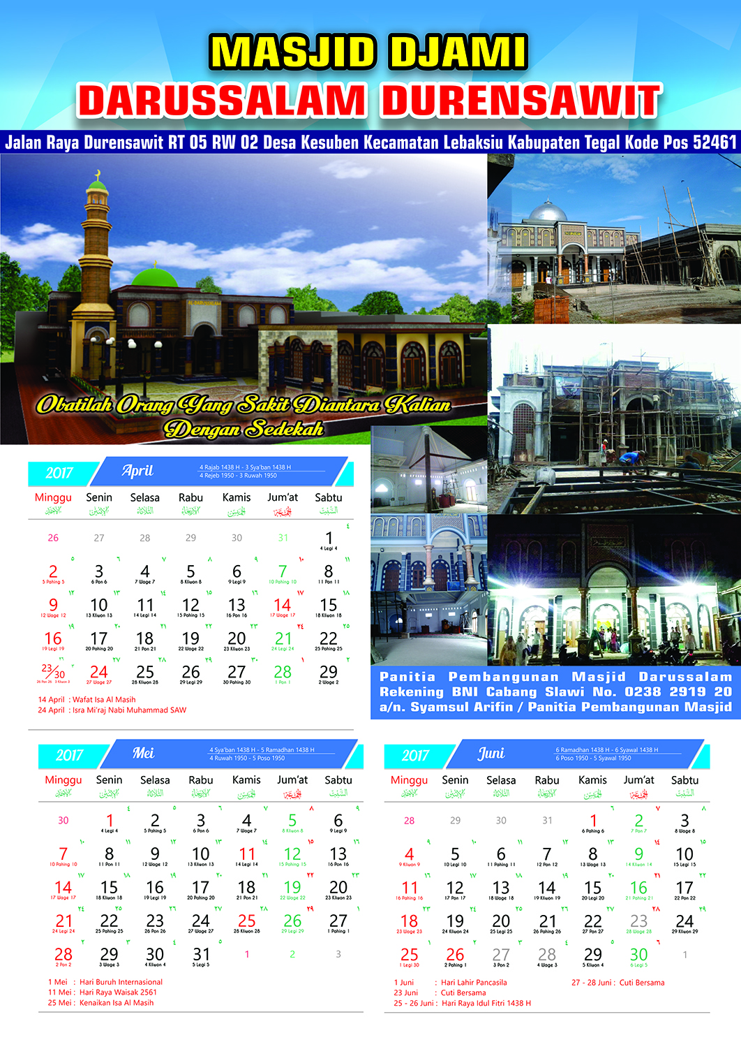 Contoh Desain Kalender Masjid Rumah Joglo Limasan Work