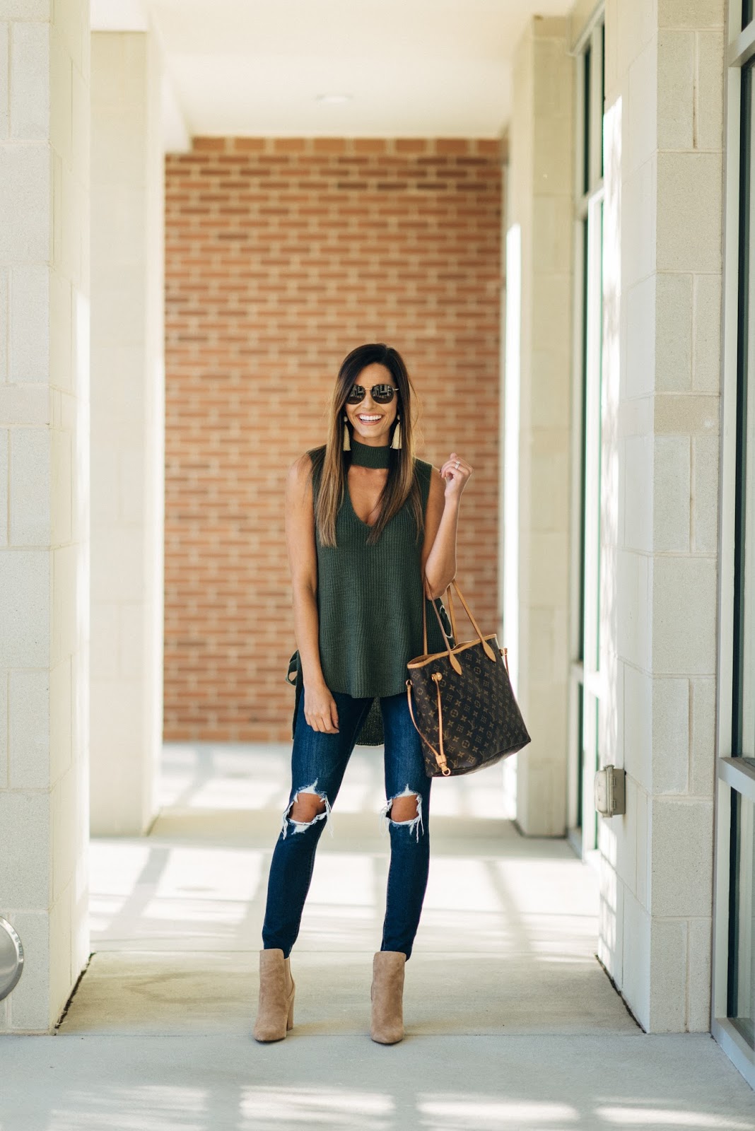 Olive Sleeveless Sweater