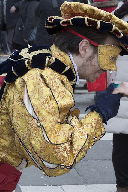 man with yellow Elizabethan jacket, Venice