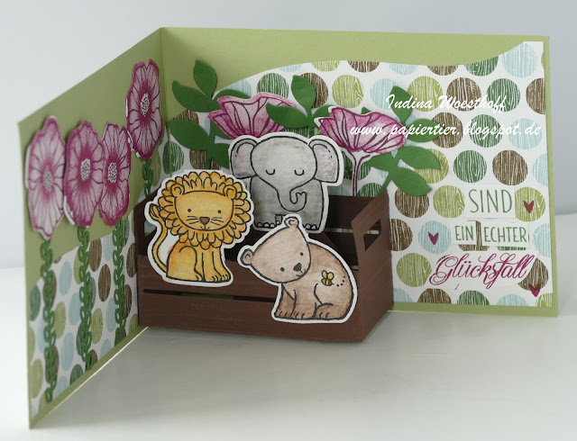 Pop Up Card | Tierische Glückwünsche | Stampin up | papiertier Indina | DIY | A Little Wild 