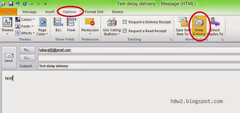 Times send message. Delay in delivery. Mail delayed. 365 Outlook add and request read Receipts and delivery Notifications.