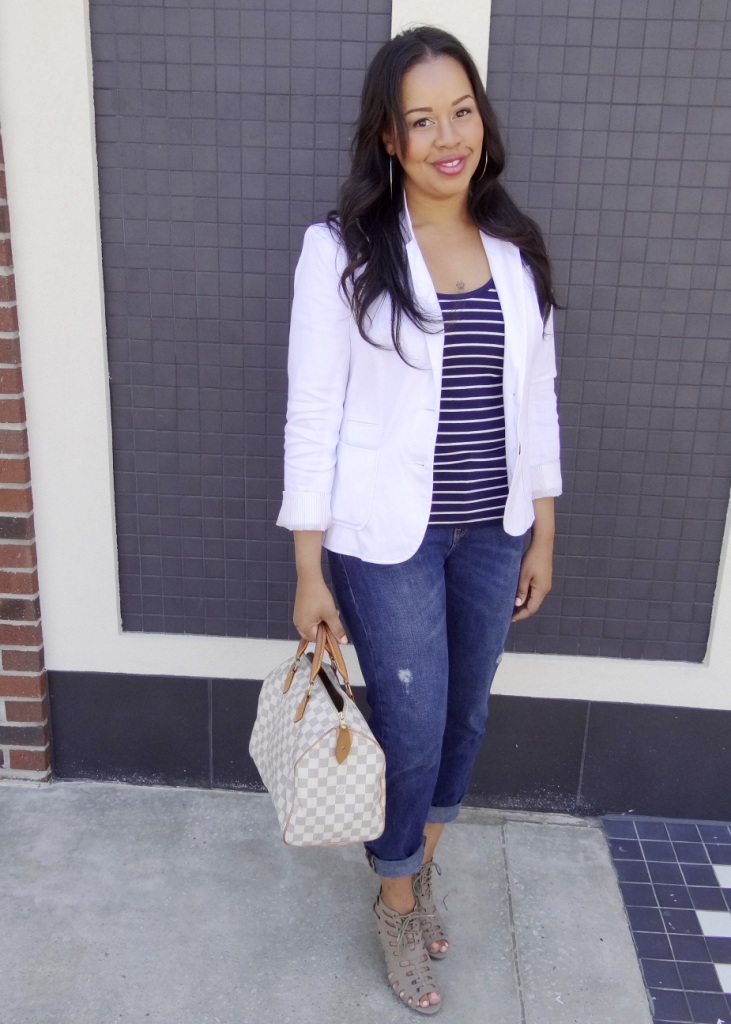 White Blazer + bevello Grand Opening - Hey Trina