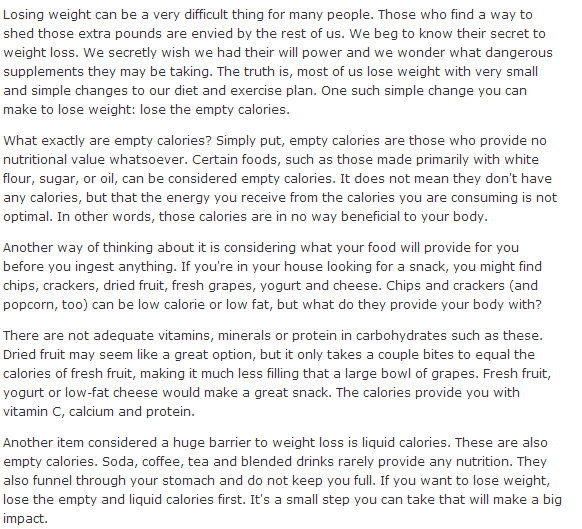 Calories in Fruit To Lose Weight, Lose the Empty Calories