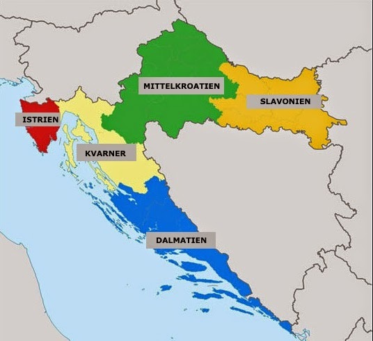 Karte Kroatien Regionen