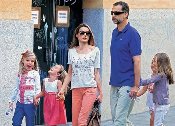 Crown Prince Felipe and Crown Princess Letizia, Princess Leonor and Princess Sofia went to cinema