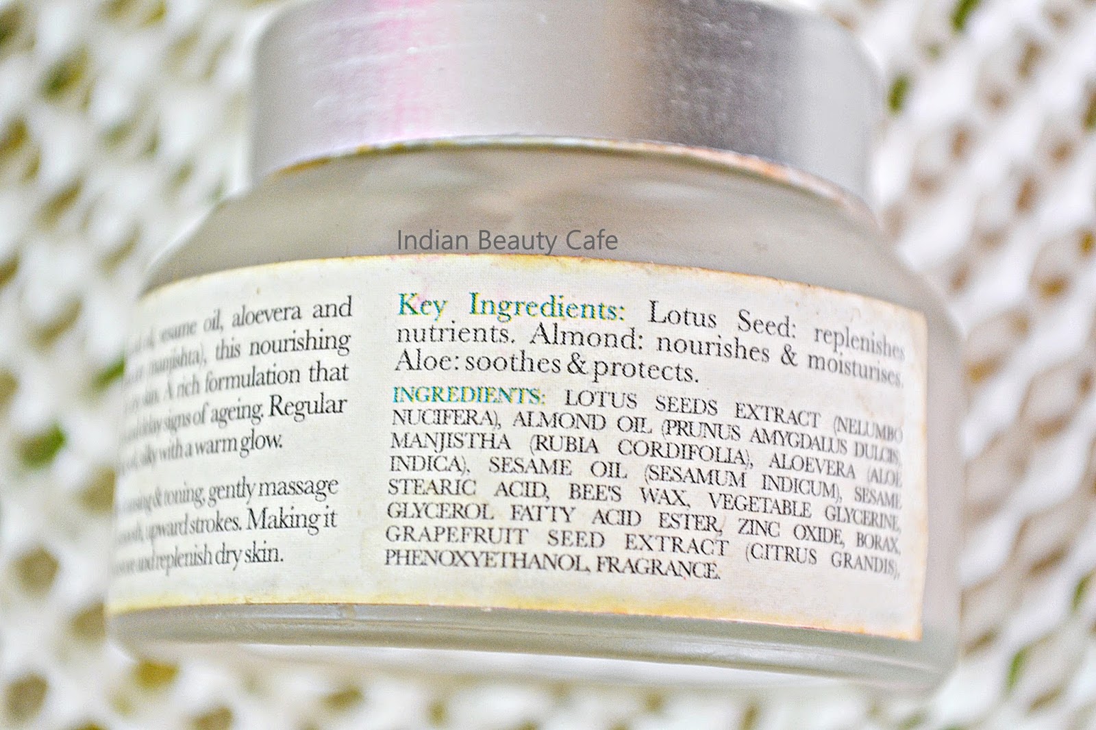 Indian Beauty Cafe Iraya Nourishing Lotus Night Cream Review
