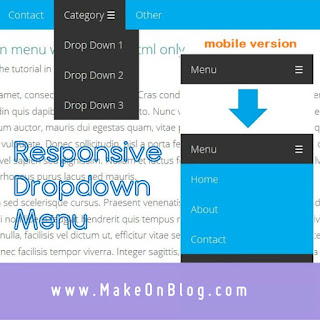 Creating Responsive Drop Down Menu At Blogger Using HTML + CSS And Basic Horizontal Menu Blogger