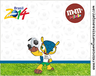 Mundial de Fútbol Brasil 2014: Etiquetas para Candy Bar, para Imprimir Gratis. Etiqueta para M & Ms.
