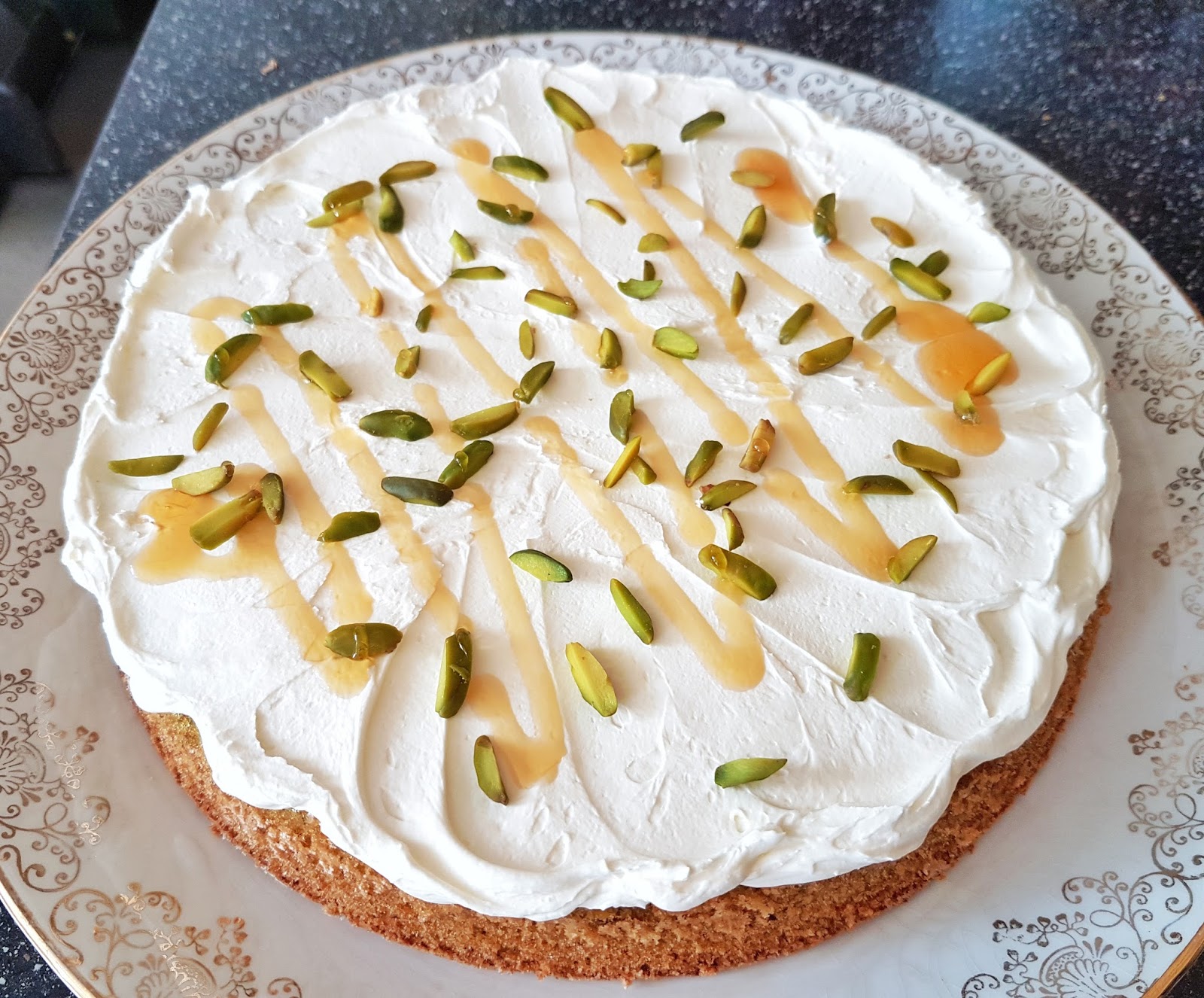 Pistachio Honey Cake with Mascarpone Recipe