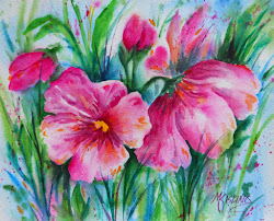 flowers watercolor pink spring artist martha kisling flower colorado glory batik paintings garden heart lighthouse coast beach window tree