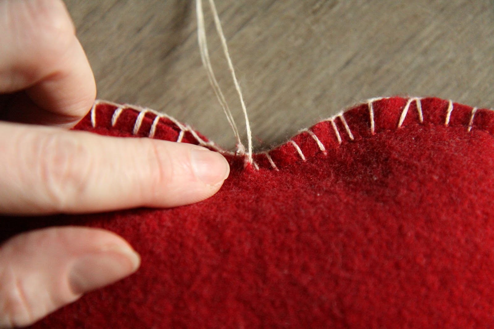 Modern Country Style Blanketstitched Felt Hearts