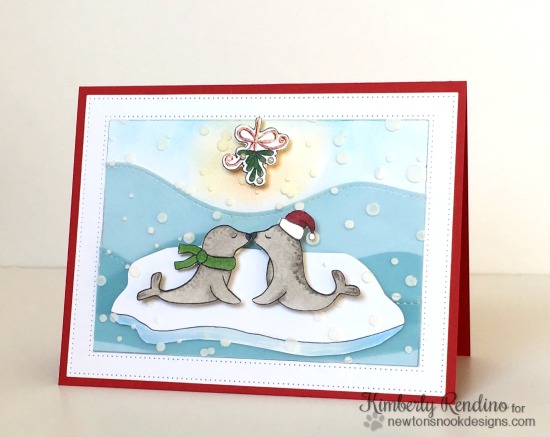 newton's nook | holiday smooches | seals | handmade card | embossing paste | kimpletekreativity.blogspot.com