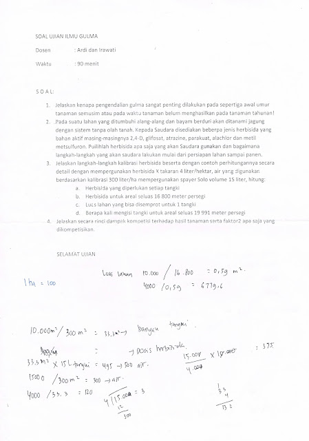 Contoh Soal Uts Dan Uas Fakultas Pertanian