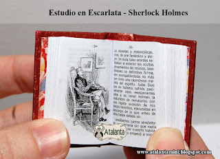 Estudio en Escarlata libro miniatura - minibook A Study in Scarlet - Sherlock Holmes