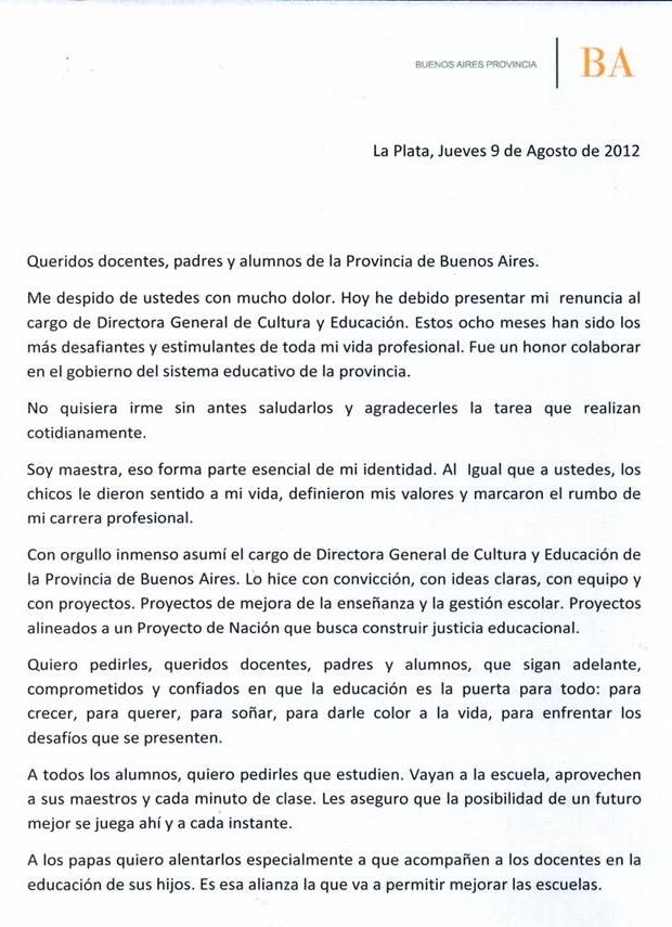 Región Educativa 13 Buenos Aires: SILVINA GVIRTZ - Carta 