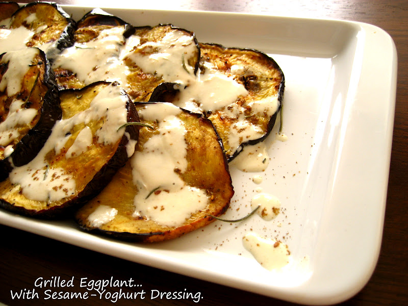 Home Cooking In Montana Moroccan Eggplant with Sesame Yoghurt Dressing