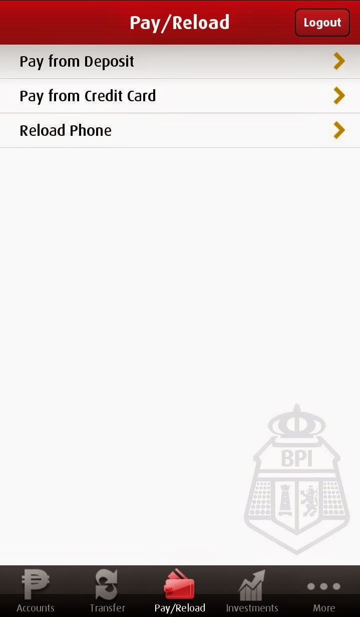 BPI Mobile App Reload Phone