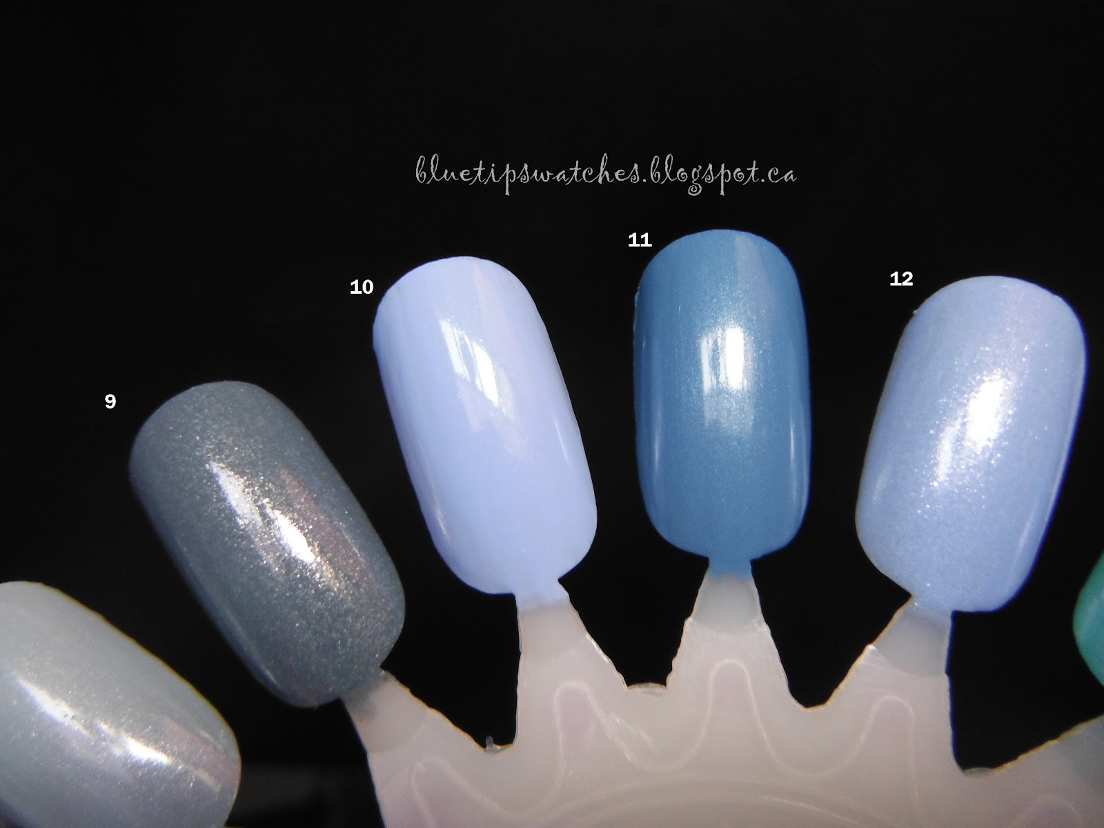 Blue Tip Swatches: Swatch Comparisons: Icy, and Sea Blues