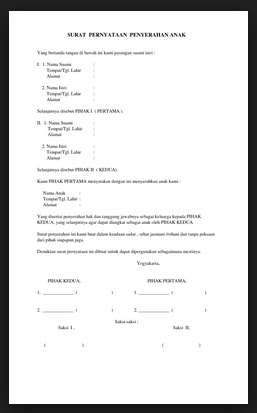 Diluar Nikah Contoh Surat Perjanjian Adopsi Anak Baru Lahir Nusagates