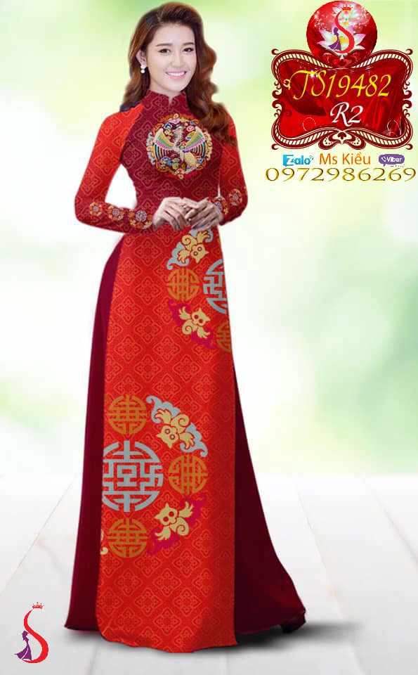 Ao Dai Cưới đẹp 2019 Thời Trang Với Ao Dai 3d Ts19482 Vải Ao Dai S