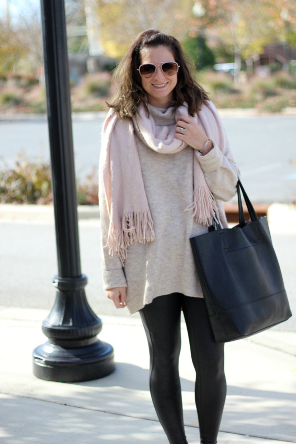 style on a budget, leggings friendly sweater, north carolina blogger, mom style, winter fashion 