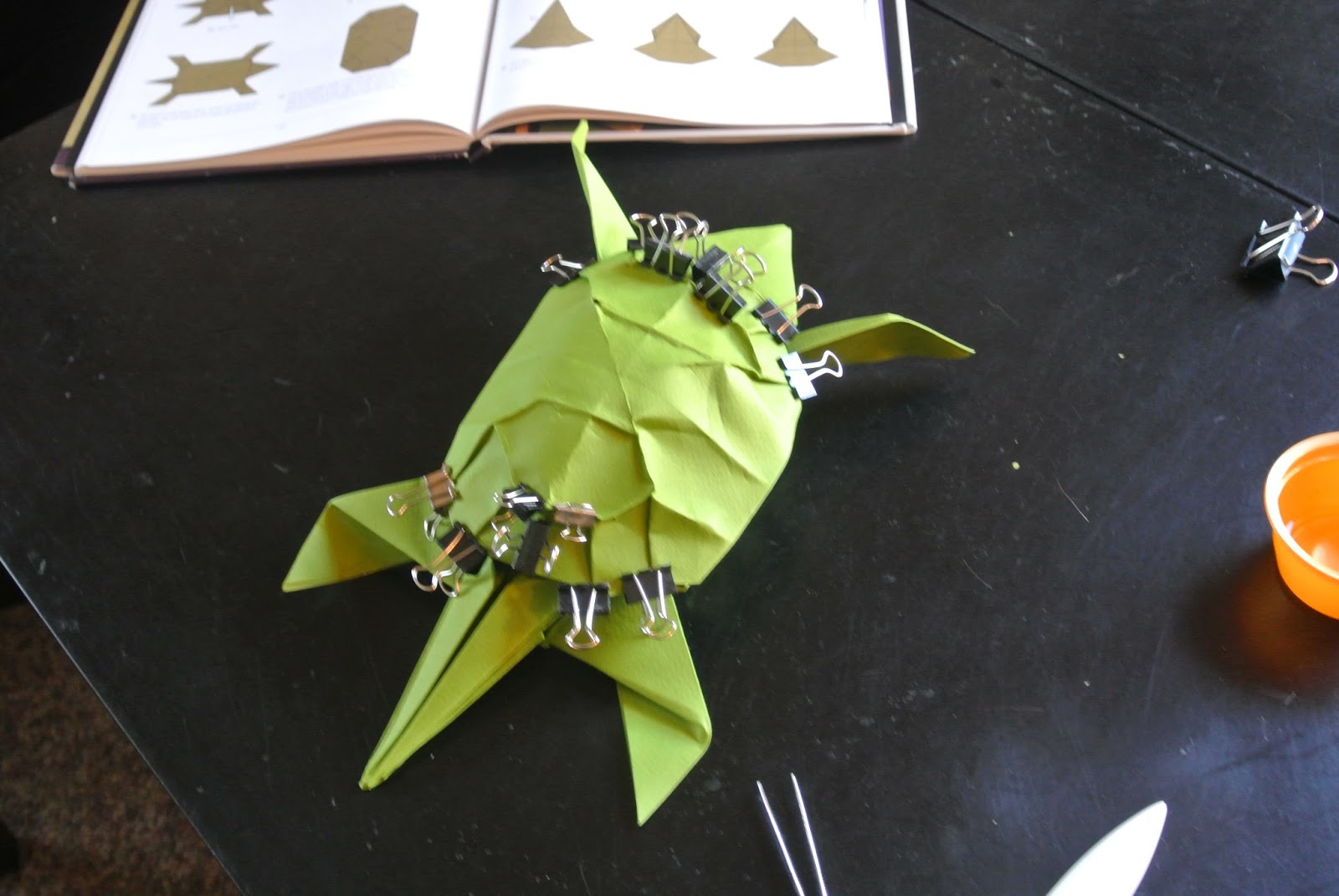 The Midnight Carver Wet Folding Cardstock Origami Turtle.