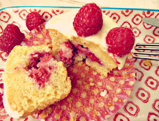 Cupcakes de limón y frambuesa, recetas con fresas