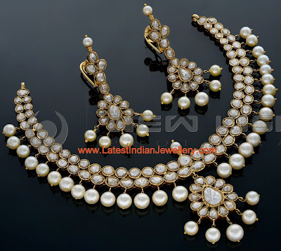 Lovely Polki Diamond Necklace set