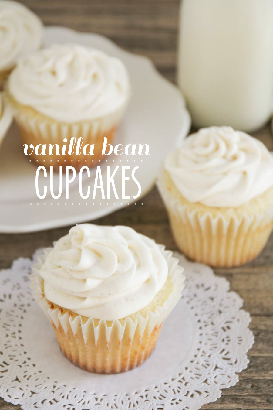 These vanilla bean cupcakes are light and moist, with the perfect tender crumb. The perfect vanilla cupcake!