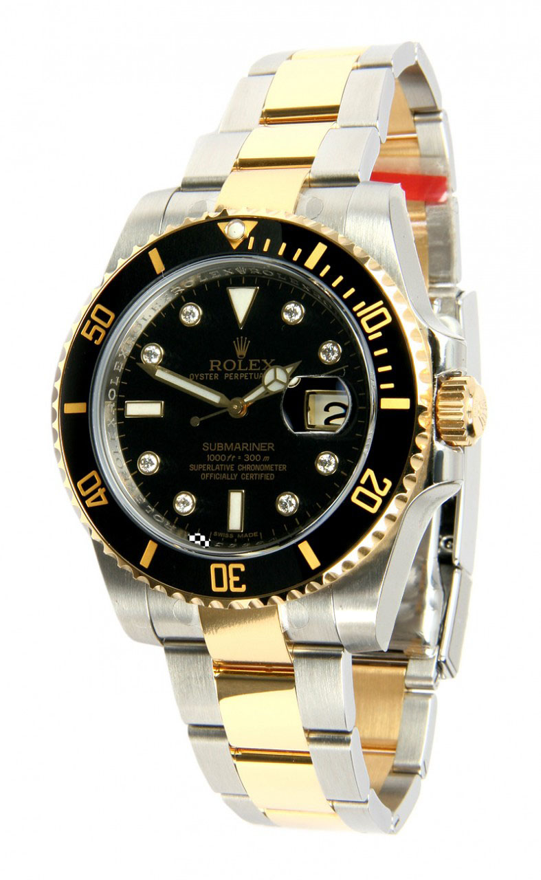 Rolex Submariner Black Index Dial Oyster Bracelet Mens Watch ...