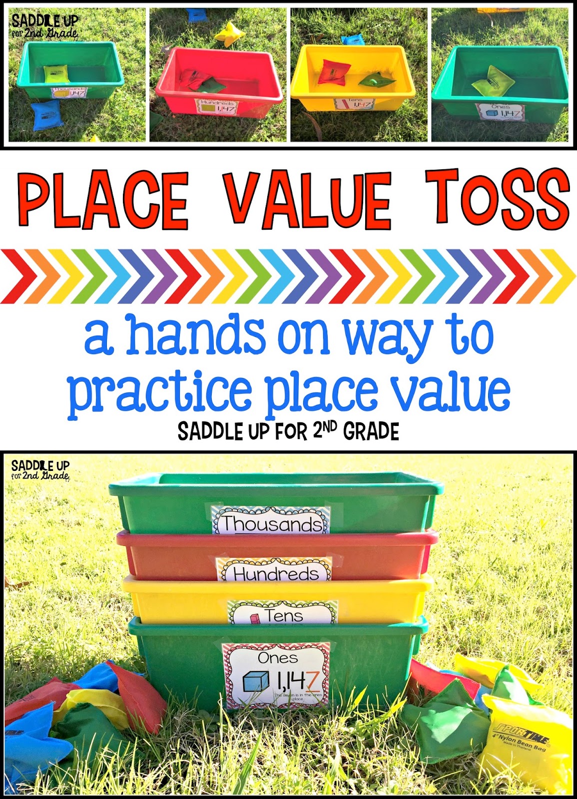 Place Value Toss Saddle up for Second Grade