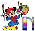 Alfabeto de Mickey pintor N.