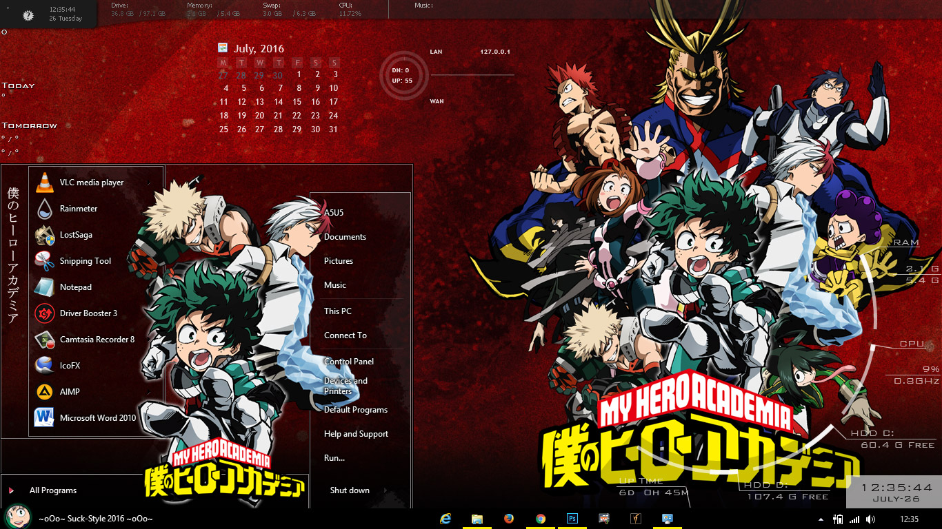 Theme Anime Windows 81 Boku no Hero Academia By Bashkara  Anime Skin