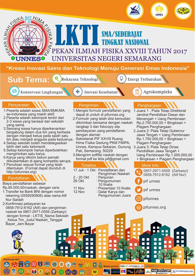 Lomba Karya Tulis Ilmiah SMA/Sederajat Pekan Ilmiah Fisika 