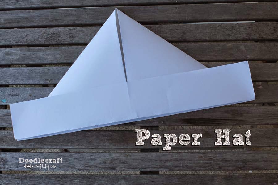 Doodlecraft Paper Hat Origami for Columbus Day!
