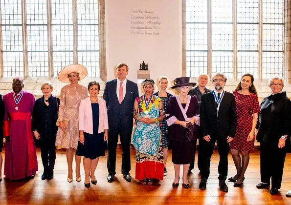 Queen Maxima wore NATAN Dress from Spring Summer 2017. Erol Önderoǧlu, Paride Taban, Emmanuel de Merode, Urmila Chaudhary. Princess Beatrix