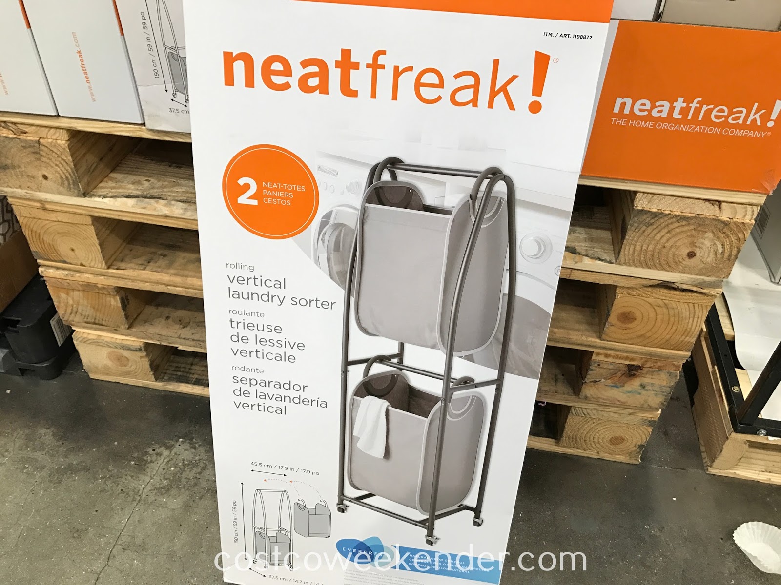 NeatFreak Rolling Vertical Laundry Sorter Costco Weekender