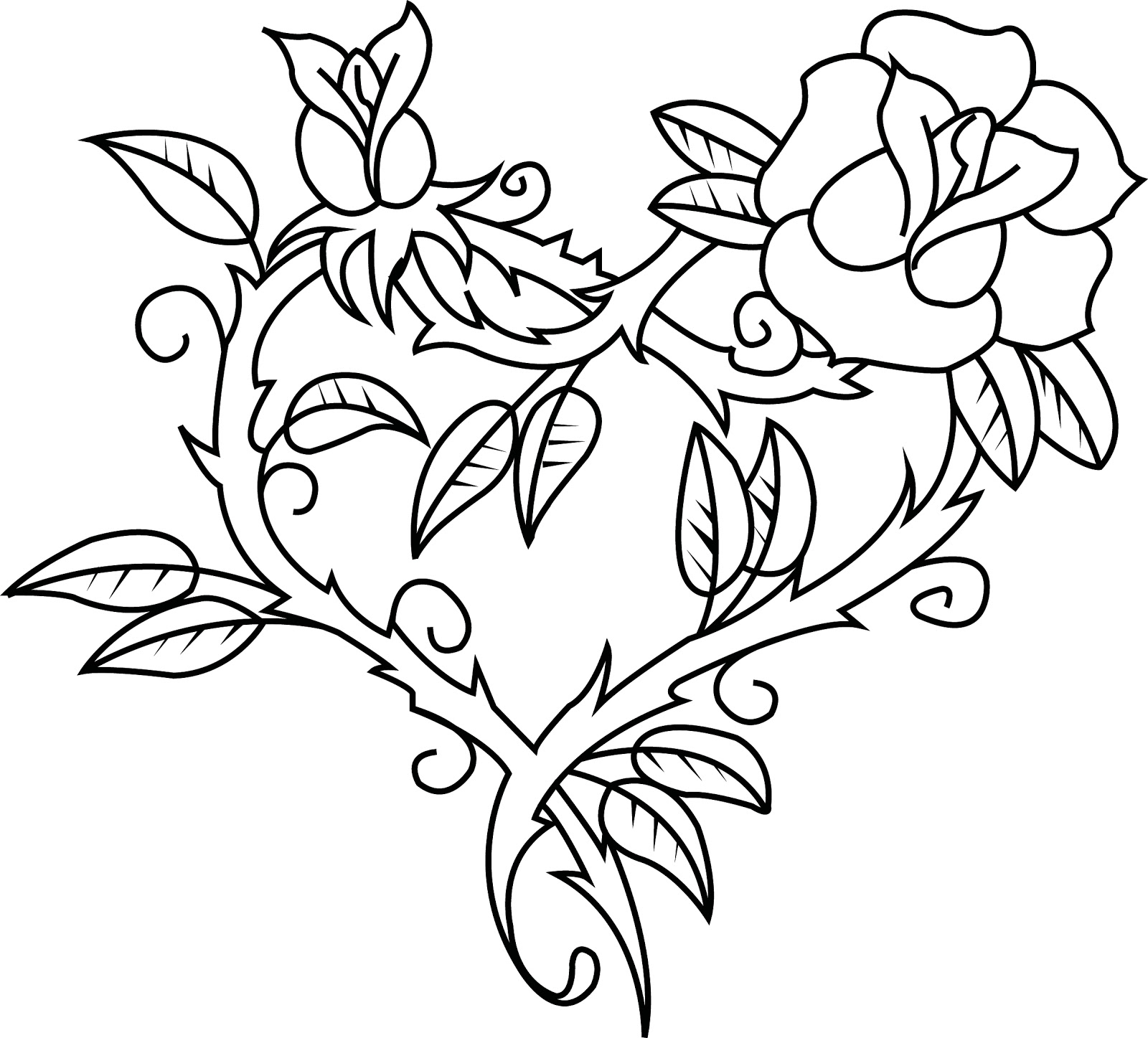 Bleeding Heart Coloring Pages Coloring - Heart%20thorns 