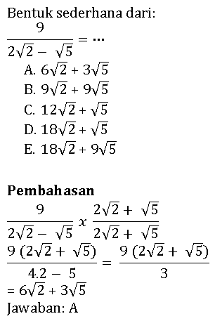 Pembahasan soal pembagian bentuk akar Pembahasan soal pembagian bentuk akar