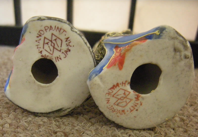 TT Hand Paint Made in Japan Takito Satsuma Style Moriage Geisha Figurines