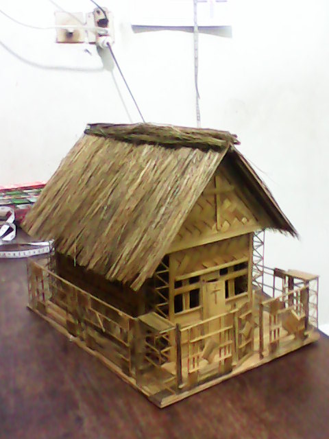 Aksesoris Miniatur Rumah Dari Bambu Kecil, Rumah Minimalis