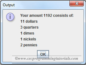 Exercise 2.26 solution - Java change calculator