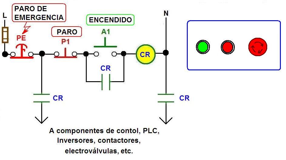 coparoman: Diagramas de circuitos eléctricos de control con botón de