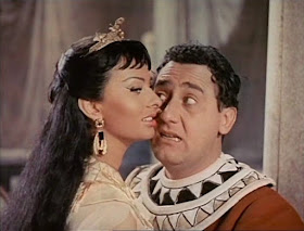 Alberto Sordi with Sophia Loren in the 1954 film Due notti con Cleopatra (Two Nights with Cleopatra)