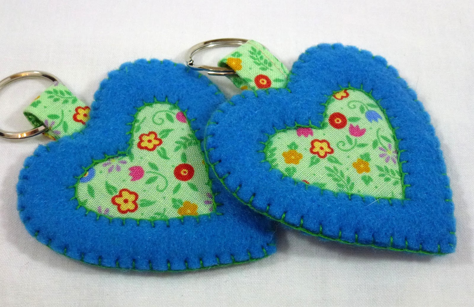 365 Sewn Hearts Heart Keychains with Tutorial Link