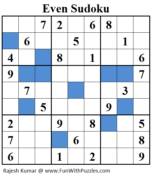 Even Sudoku (Daily Sudoku League #25)