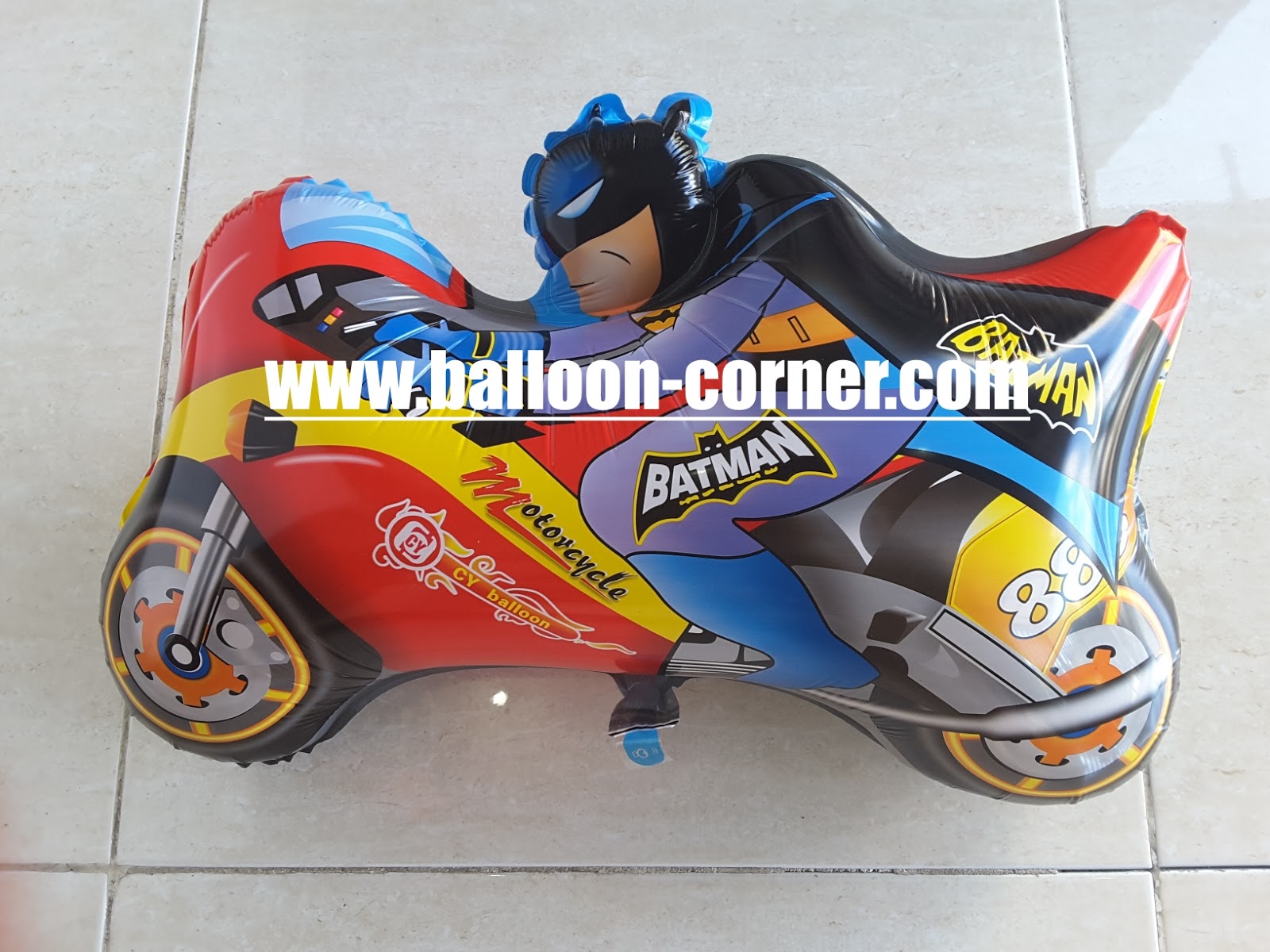 balon foil karakter motor batman merah balloon corner balon foil karakter motor batman merah balloon corner