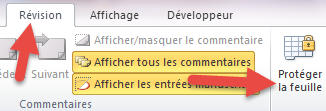 Révision et proteger la feuille