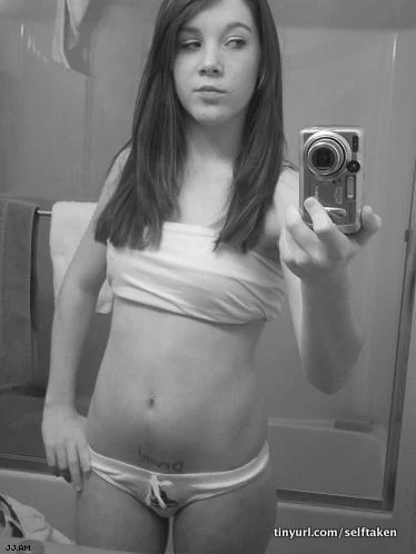 Sexy black and white teen selfie